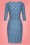 Smashed Lemon - 60s Carole Dots Pencil Dress in Blue and White 3