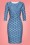 Smashed Lemon - 60s Carole Dots Pencil Dress in Blue and White 2