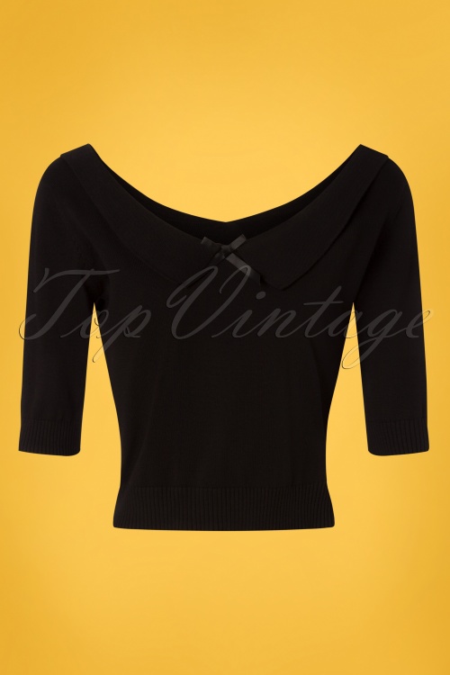 Collectif Clothing - 50s Babette Jumper in Black