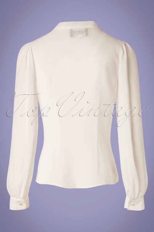 Collectif Clothing 27454 Luiza Plain Blouse in Ivory 20180813 008W