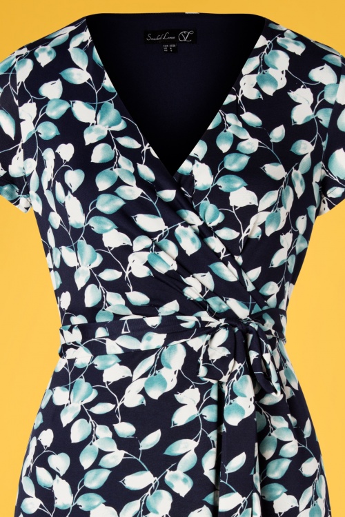 Smashed Lemon - Sheryl Leafs-jurk in marineblauw 3