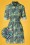 Smashed Lemon - Dawn Leopard Blouse Dress Années 60 en Vert 2