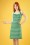 King Louie - Lucy Breton Stripe Dress Années 60 en Vert Cosse de Pois