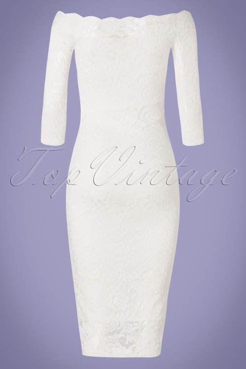 Vintage Chic for Topvintage - 50s Vera Lace Pencil Dress in Ivory 5
