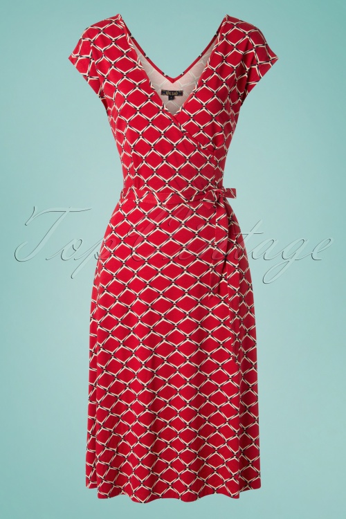 King Louie - 70s Mira Scope Dress in Chili Red 2