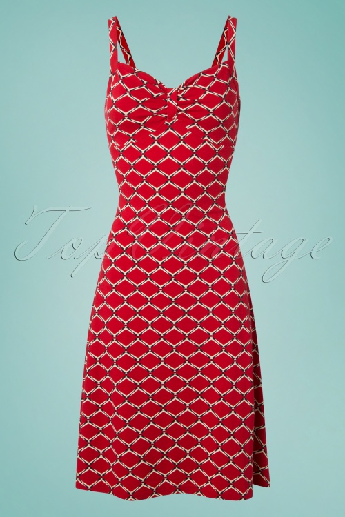 King Louie - 60s Gisele Scope Dress in Chili Red 2