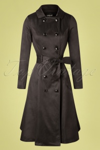 Collectif Clothing - 40s Korrina Swing Trench Coat in Black 3