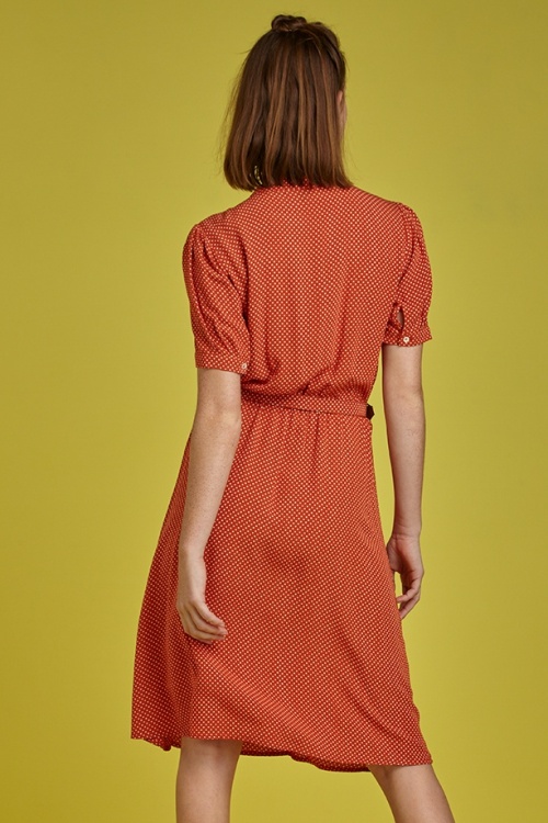 King Louie - 60s Gaya Mini-Me Dress in Clay Red 4