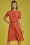 King Louie - Gaya Mini-Me Dress Années 60 en Rouge Orange