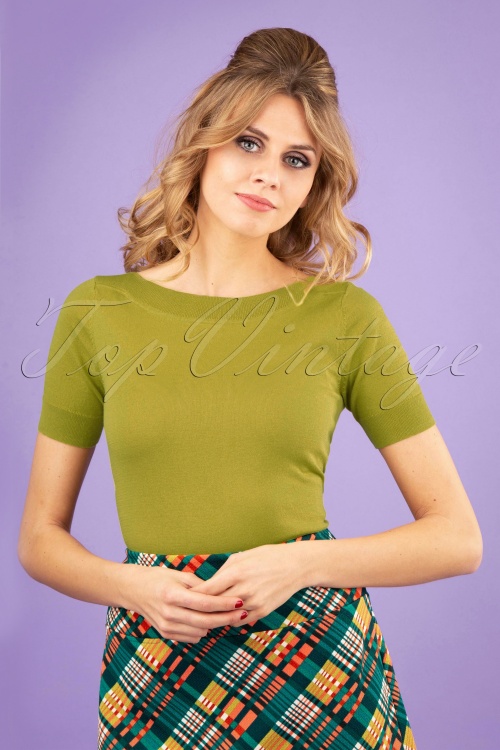 King Louie - 60s Audrey Cottonclub Top in Cress Yellow