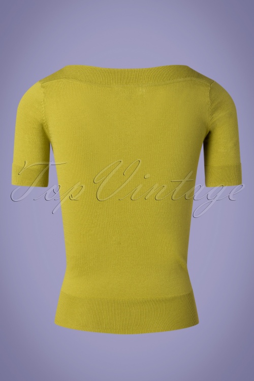 King Louie - 60s Audrey Cottonclub Top in Cress Yellow 3