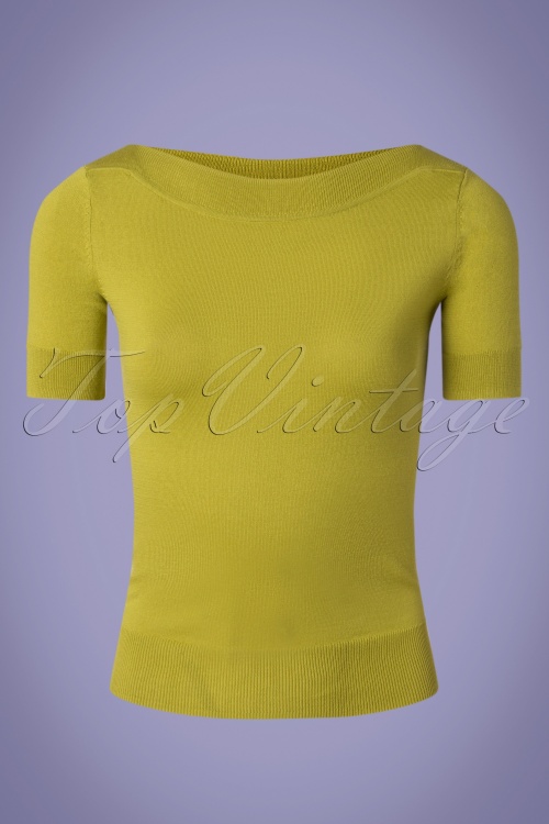 King Louie - 60s Audrey Cottonclub Top in Cress Yellow 2