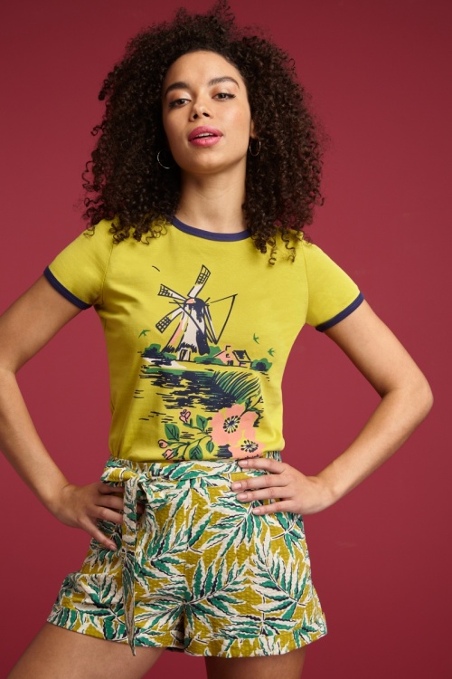 King Louie - 50s Mulino Tee in Cress Yellow