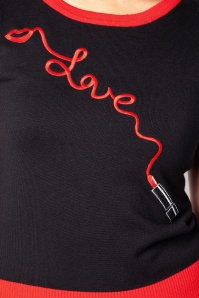 Vixen - Jade Lipstick Sweater Années 50 en Noir 2