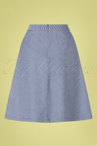 King Louie - Davis Denim Striped Skirt Années 60 en Bleu Clarté Lunaire 3