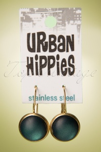 Urban Hippies - Punktohrringe in Libellenblau