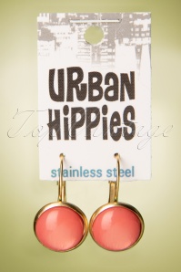 Urban Hippies - 60s Shiny Shell Earrings in Pink