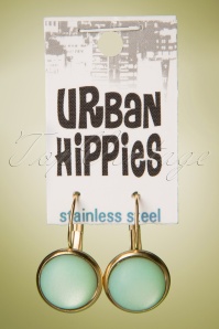Urban Hippies - Dot Earrings Années 60 en Menthe Glaciale
