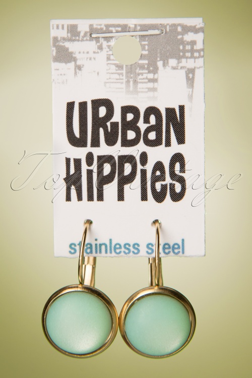 Urban Hippies - 60s Dot Earrings in Iced Mint