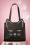 50s Flutter Lashes Kitty Handbag in Black