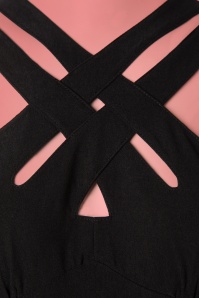 Vixen - 50s Lillian Cross Wiggle Dress in Black 5