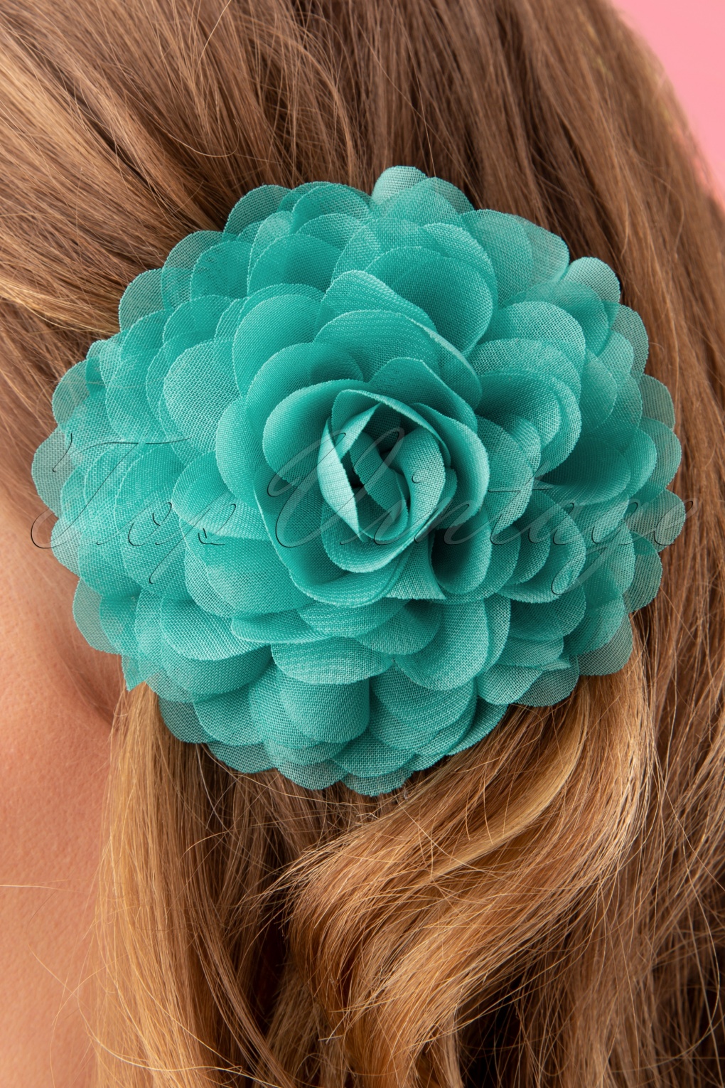 70s Hair Flowers Set in Green