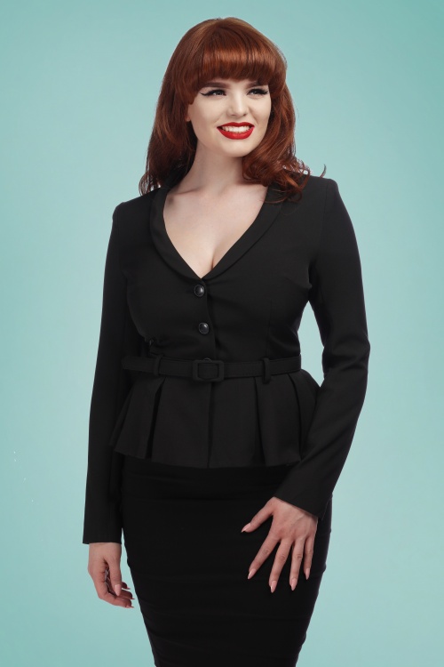 Collectif Clothing - 40s Alana Suit Jacket in Black 2