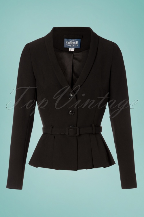 Collectif Clothing - Alana Suit Jacket Années 40 en Noir