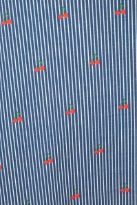 Vixen - Shelley Cherry and Stripes Ausgestelltes Kleid in Blau 6