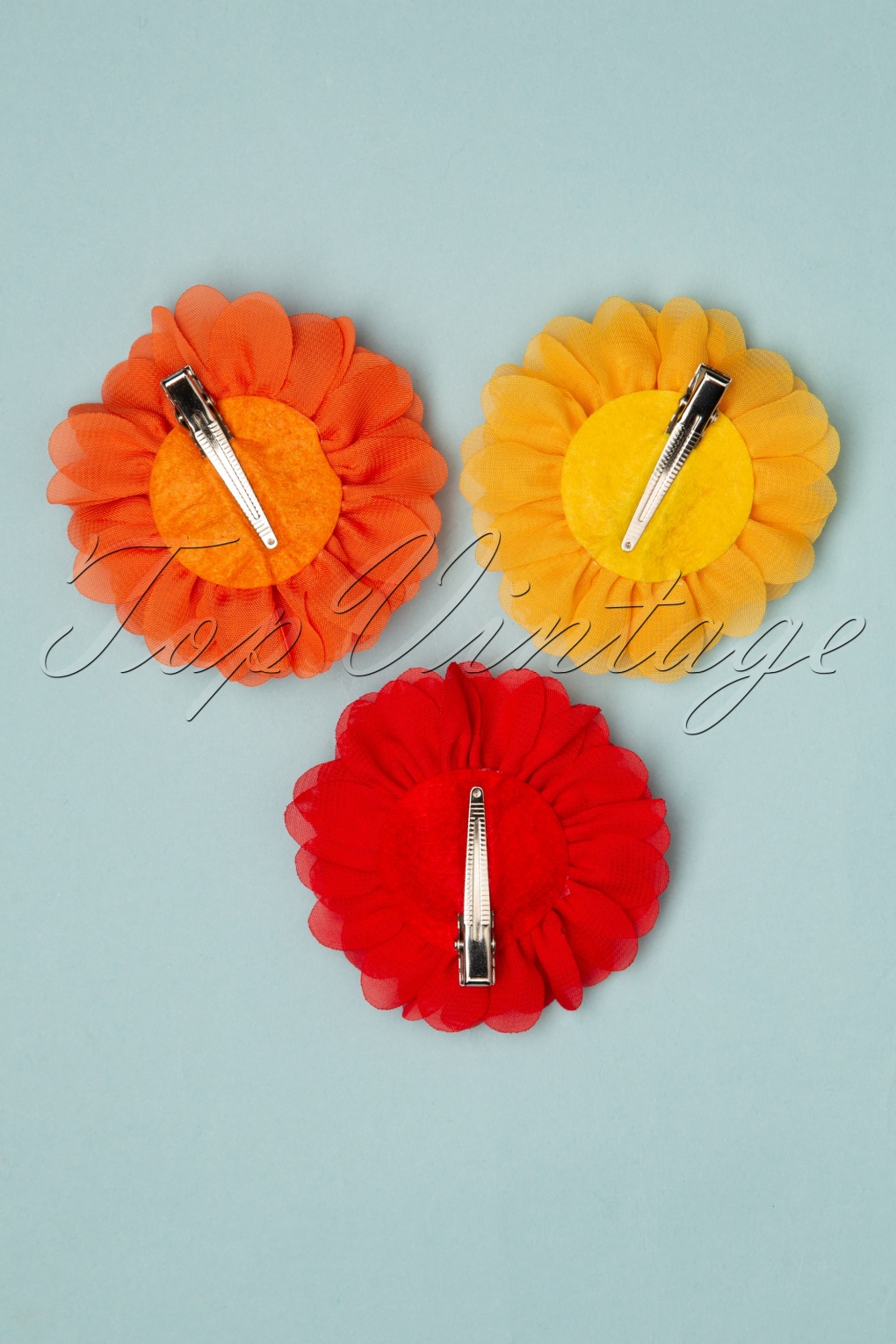 70s Hair Flowers Set in Honey Yellow