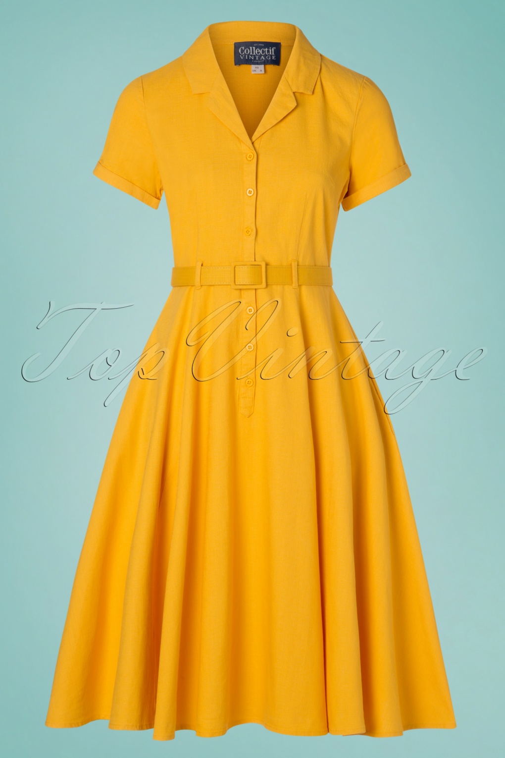 50s Caterina Swing Dress in Mustard Yellow