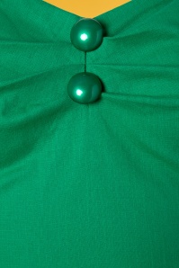 Collectif Clothing - Dolores pop-swingjurk in smaragdgroen 6