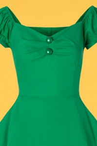 Collectif Clothing - Dolores Doll Swing-Kleid in Smaragdgrün 4