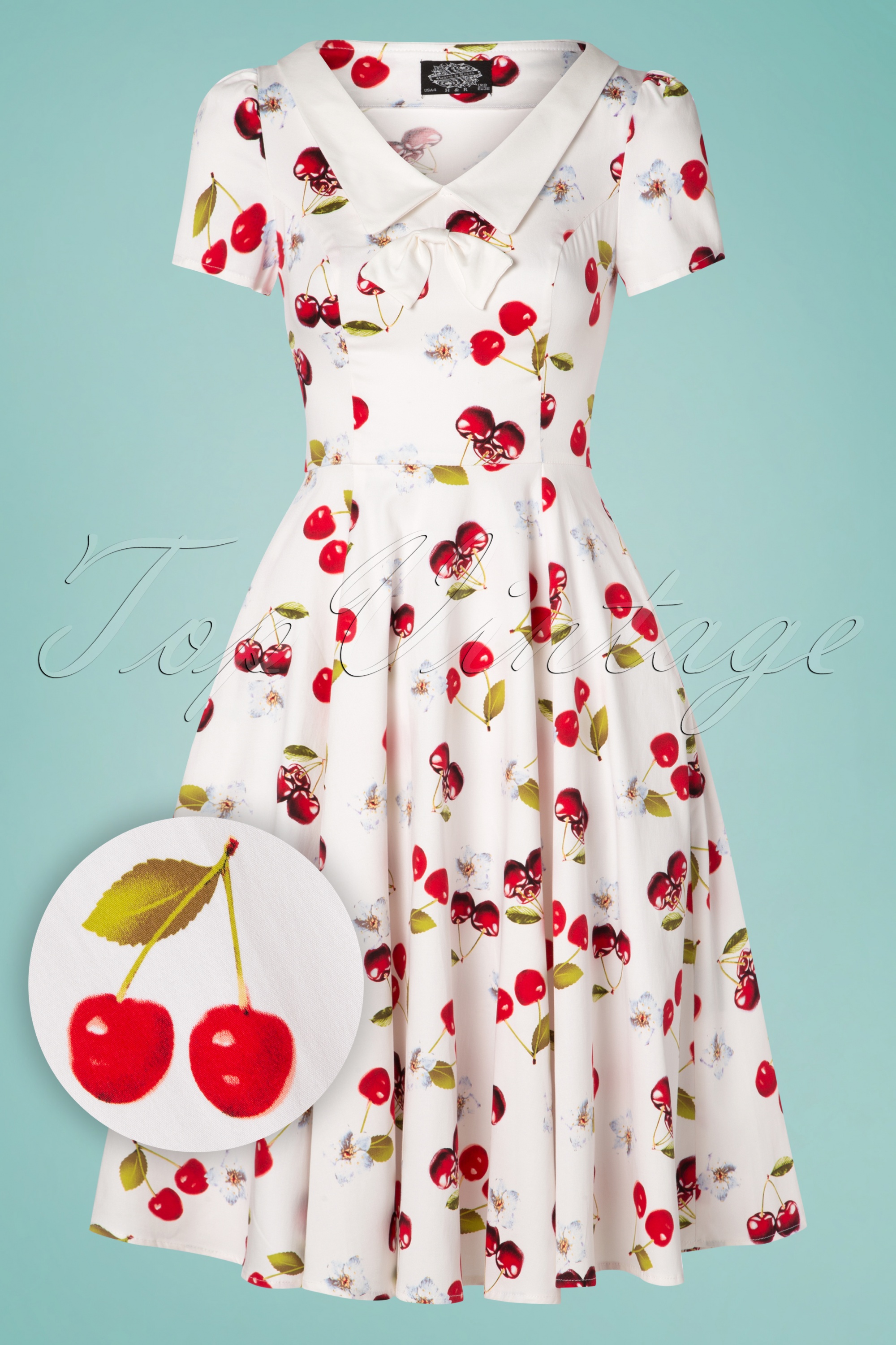 Hearts & Roses - Cherry On Top swingjurk in wit 2