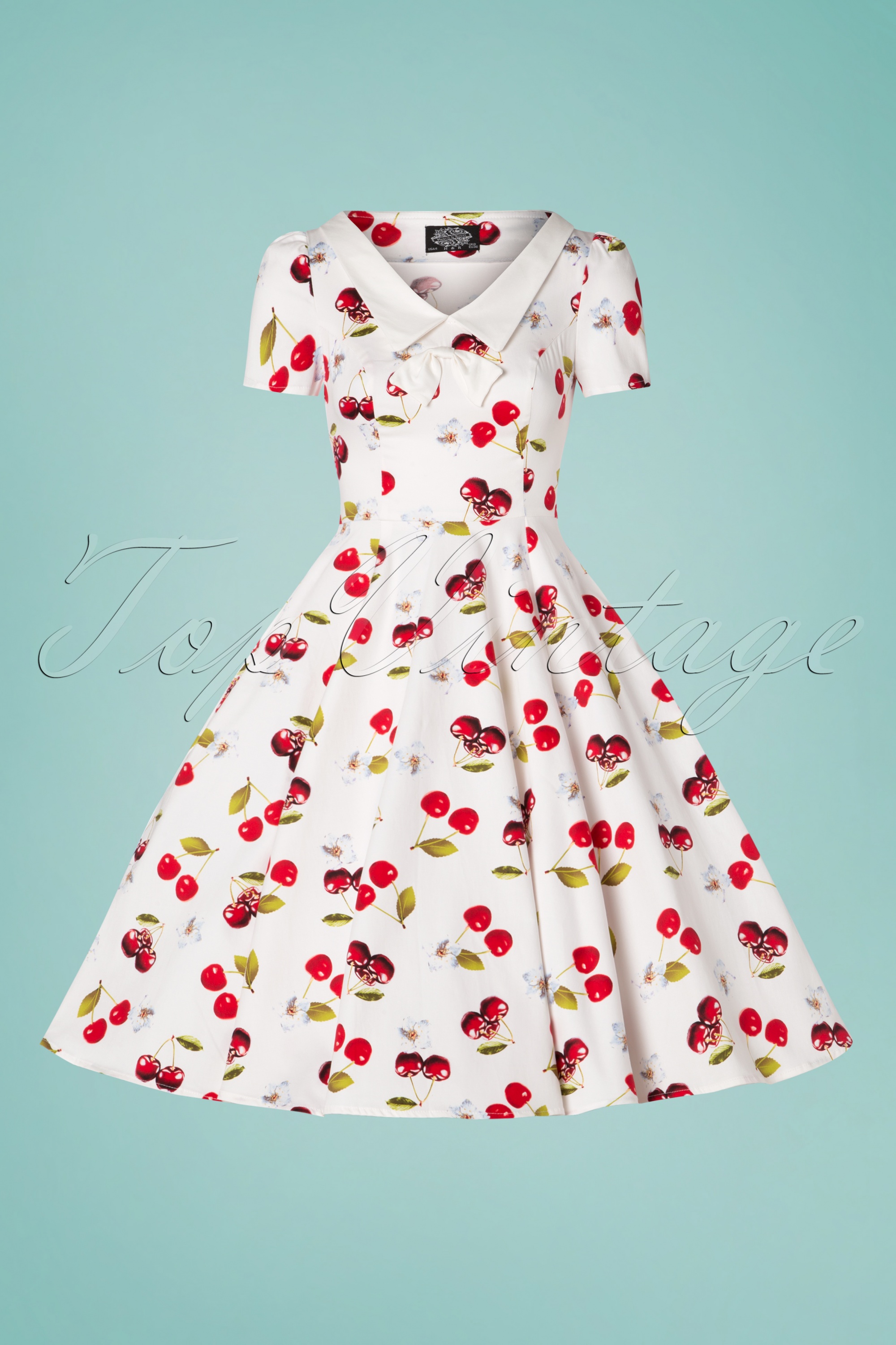 Hearts & Roses - Cherry On Top swingjurk in wit 3