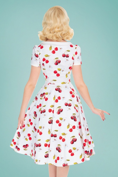 Hearts & Roses - Cherry-On-Top-Swing-Kleid in Weiß 6