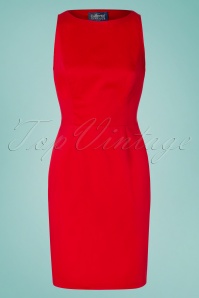 Collectif Clothing - 50s Felicia Pencil Dress in Lipstick Red 3