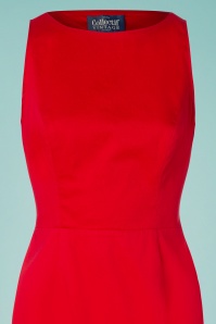 Collectif Clothing - 50s Felicia Pencil Dress in Lipstick Red 5