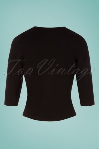 Collectif Clothing - 50s Vivian Twist Top in Black 4