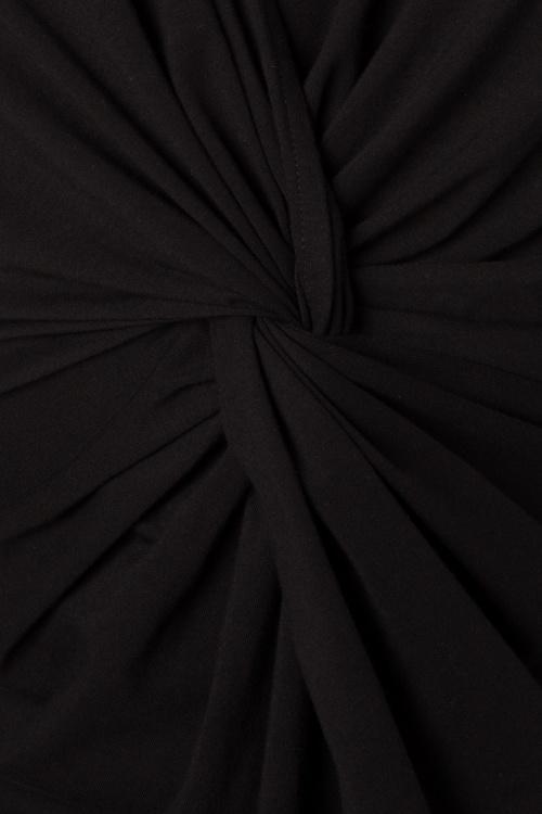 Collectif Clothing - 50s Vivian Twist Top in Black 3