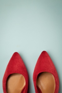  - 50s Gingham Slingback Pumps in Red 2