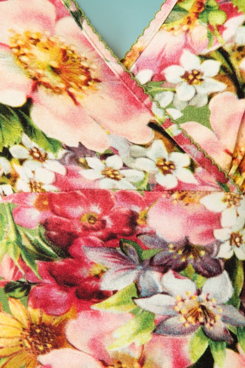 LaLamour - Maxi-jurk met wilde bloemen in groen en roze 5