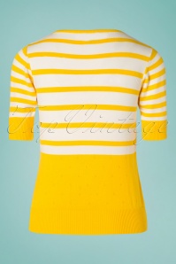 Mademoiselle YéYé - 70s Isla Stripes Lover Top in Yellow and White 2