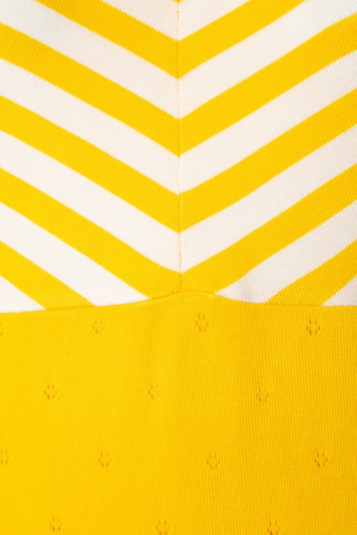 Mademoiselle YéYé - 70s Isla Stripes Lover Top in Yellow and White 3