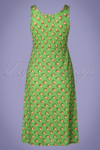 LaLamour - 70s Sweety Roses Dress in Green  4