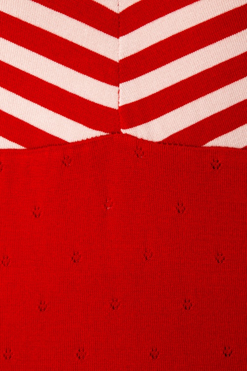 Mademoiselle YéYé - 70s Isla Stripes Lover Top in Red and White 3