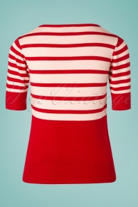 Mademoiselle YéYé - 70s Isla Stripes Lover Top in Red and White 2
