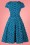 Dolly and Dotty - 50s Claudia Polkadot Swing Dress in Peacock Blue 3