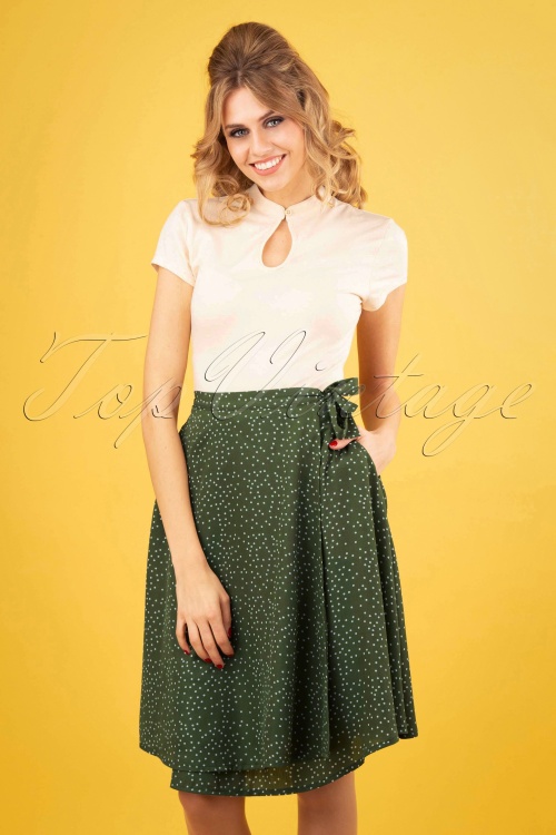 Banned Retro - 50s Sweet Spot Skirt in Green 4