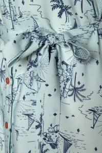 Banned Retro - Santorini Dreams blouse-jurk in Duck Egg 4